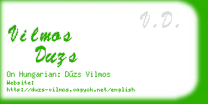 vilmos duzs business card