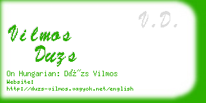 vilmos duzs business card